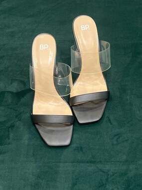 BP. Clear Strap Square Toe Heeled Sandals